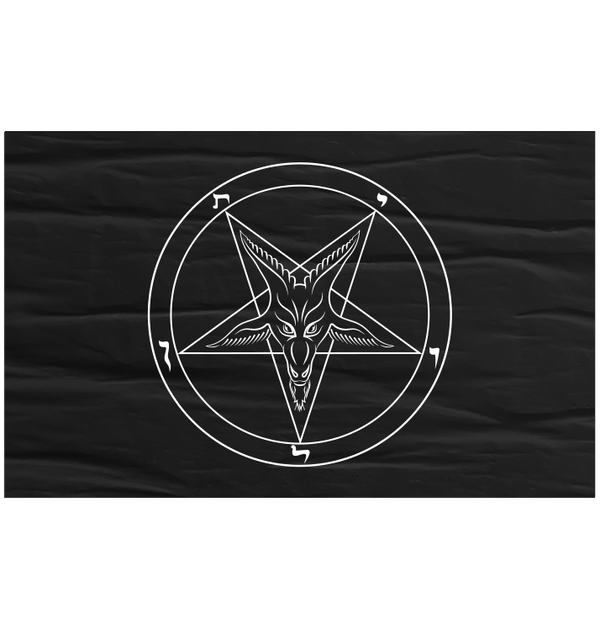 BAG OV BONES - 'Baphomet Pentagram' Flag (Black)