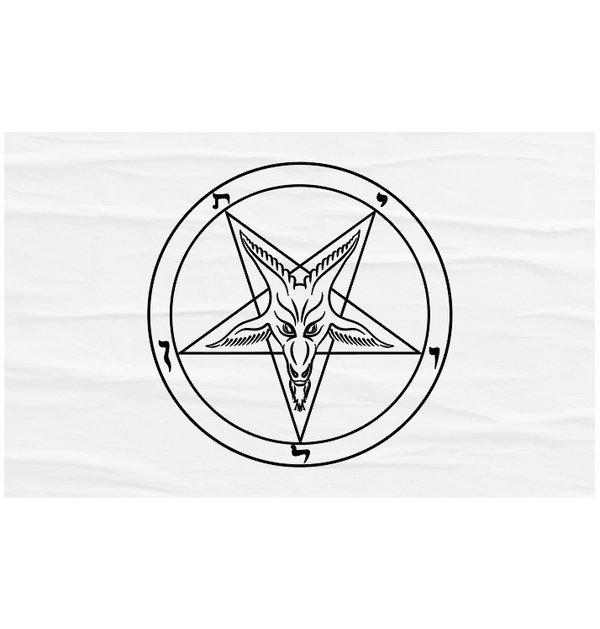 BAG OV BONES - 'Baphomet Pentagram' Flag (White)