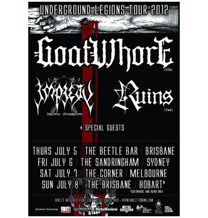 GOATWHORE - 'Australian Tour 2012' A3 Poster