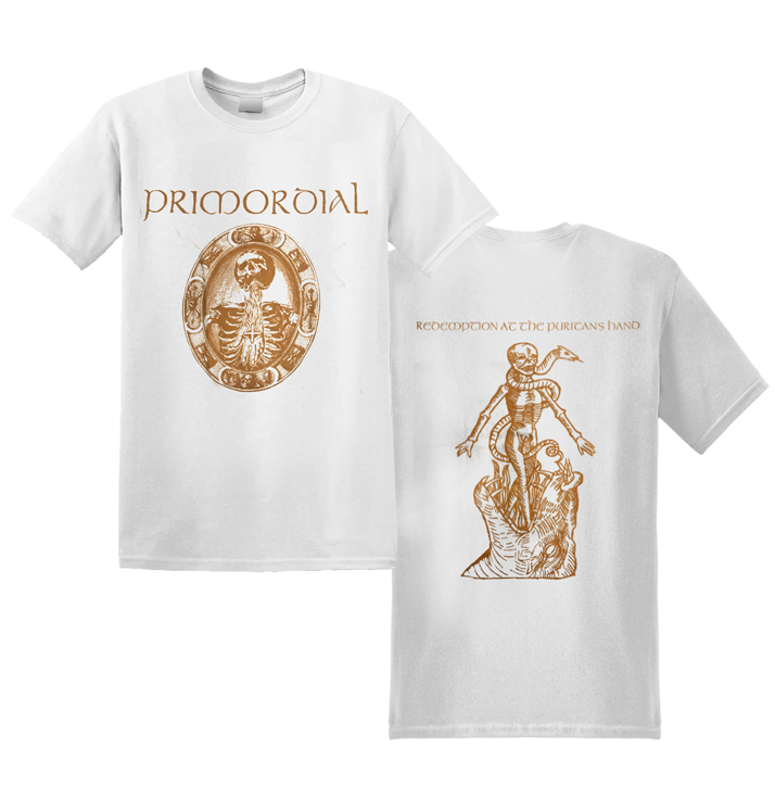 PRIMORDIAL - 'Redemption at the Puritan's Hand' White T-Shirt