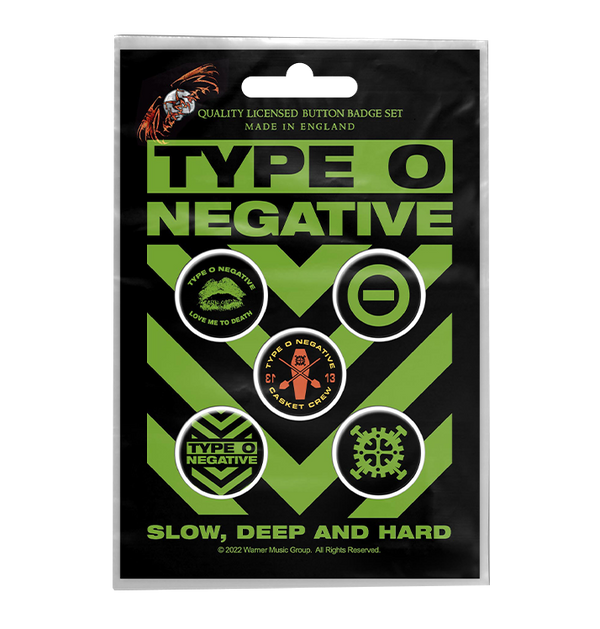 TYPE O NEGATIVE - 'Slow, Deep & Hard' Metal Badge Set