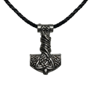 BAG OV BONES - 'Asgard, Midgard, Utgard' Metal Pendant With Leather Cord (Silver)