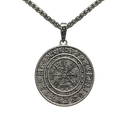 BAG OV BONES - 'Compass' Metal Pendant With Chain (Silver)