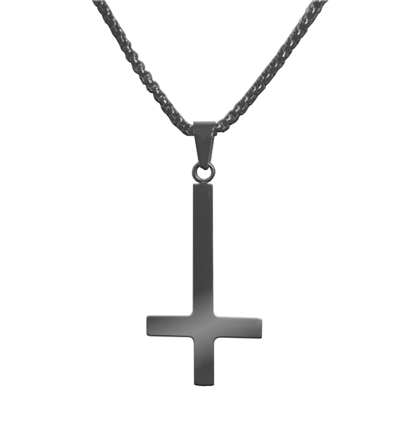 BAG OV BONES - 'Inverted Crucifix' Pendant With Chain (Silver)