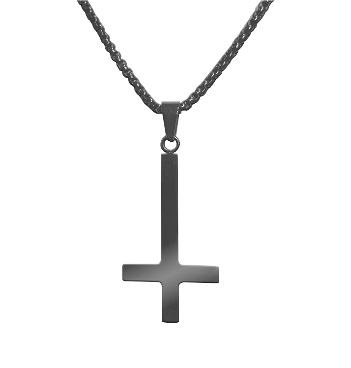BAG OV BONES - 'Inverted Crucifix' Pendant With Chain (Silver)