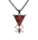 BAG OV BONES - 'Morningstar Red Sheild' Metal Pendant with Chain