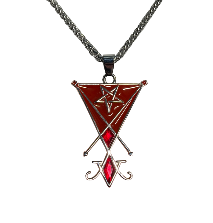 BAG OV BONES - 'Morningstar Red Sheild' Metal Pendant with Chain