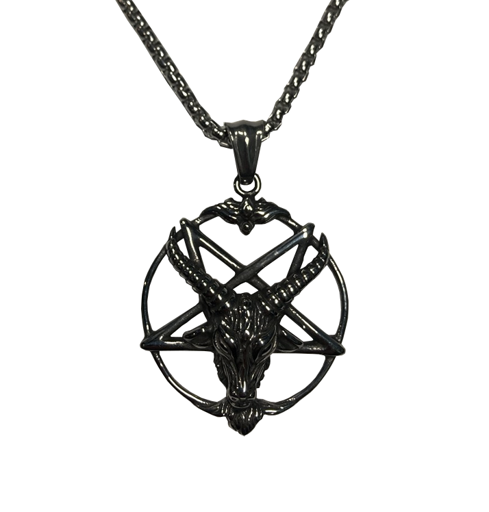 BAG OV BONES - 'Star Of Mendes' Pendant With Chain (Black)