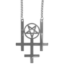 BAG OV BONES - 'Thrice Inverted' Metal Pendant With Chain (Silver)