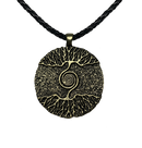 BAG OV BONES - 'Yggdrasil' Metal Pendant With Leather Cord (Brass)