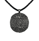BAG OV BONES - 'Yggdrasil' Metal Pendant With Leather Cord (Silver)