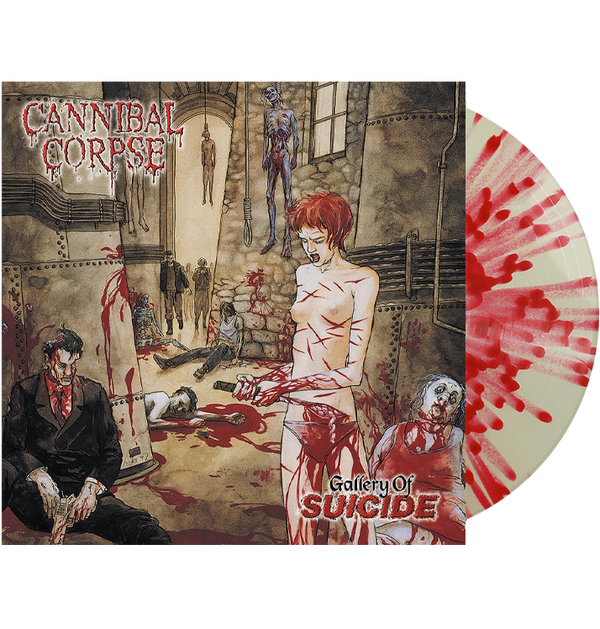 CANNIBAL CORPSE - 'Gallery Of Suicide' LP (Offwhite w/ Red Splatter)