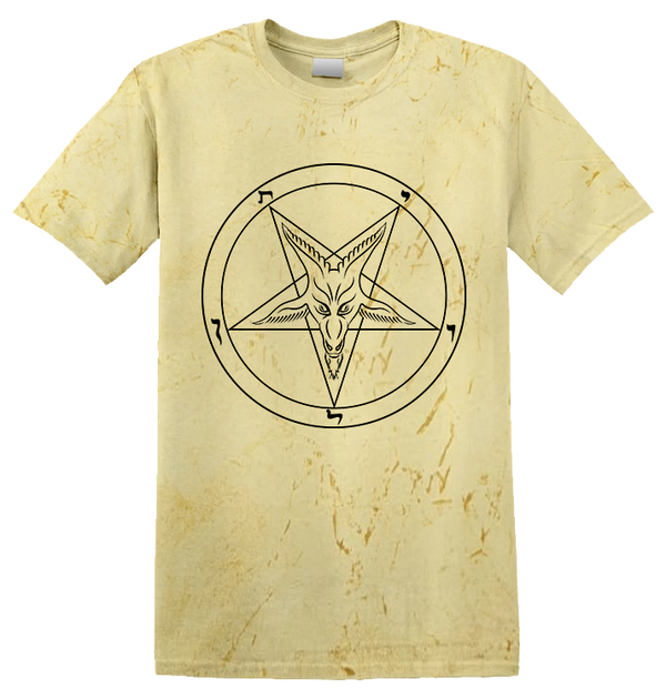 BAG OV BONES - 'Baphomet Pentagram' T-Shirt (Citrine Tie-Dye)