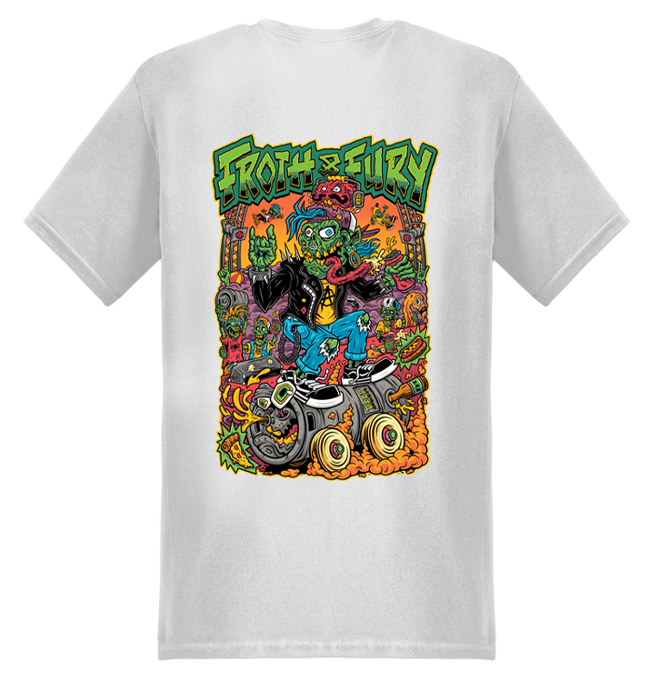 FROTH & FURY - 'Punker Keg Pocket - White' T-Shirt (PREORDER)