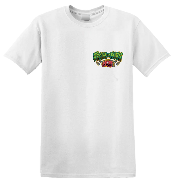 FROTH & FURY - 'Punker Keg Pocket - White' T-Shirt (PREORDER)