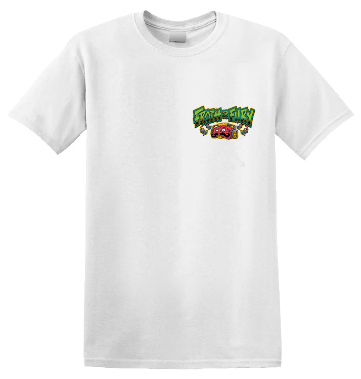 FROTH & FURY - 'Punker Keg Pocket - White' T-Shirt (PREORDER)