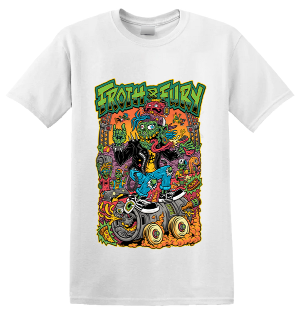 FROTH & FURY - 'Punker Keg Adelaide - White' T-Shirt (PREORDER)