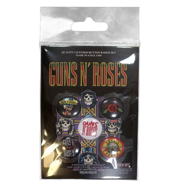 GUNS N' ROSES - 'Guns N Roses Bullet' Badge Set