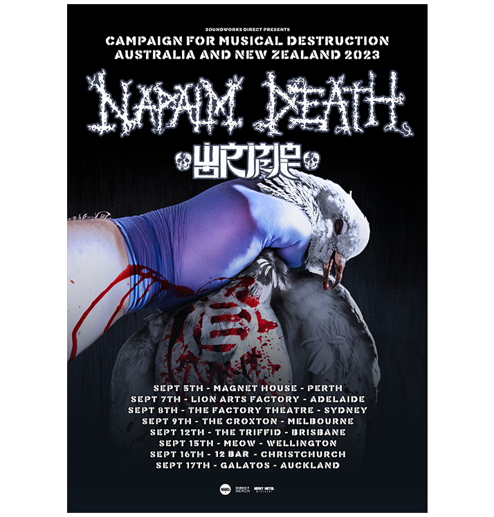 NAPALM DEATH - 'Campaign For Musical Destruction Aus & NZ 2023' A3 Poster