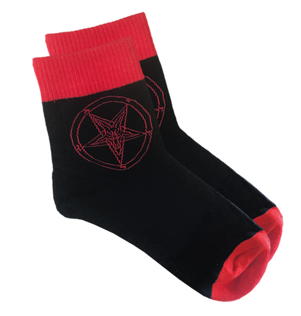 BAG OV BONES - 'Red / Black Pentagram' Socks