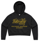 BOTTOMS UP - 'Gold Front Logo' Hooded Long Sleeved Crop