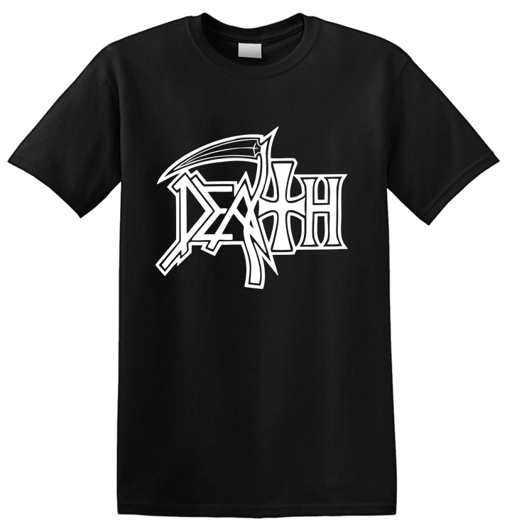 DEATH - 'New Logo' White on Black T-Shirt