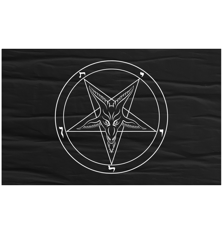 BAG OV BONES - 'Baphomet Pentagram' Flag (Black)
