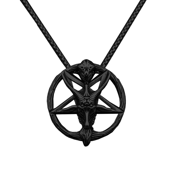 BAG OV BONES - 'Baphomet Pentagram' Pendant With Chain (Black)