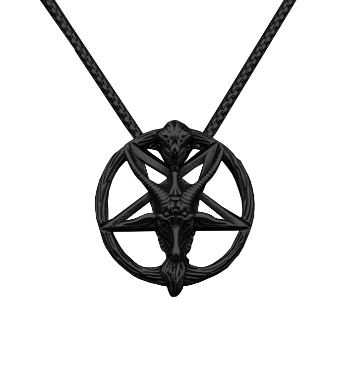 BAG OV BONES - 'Baphomet Pentagram' Pendant With Chain (Black)