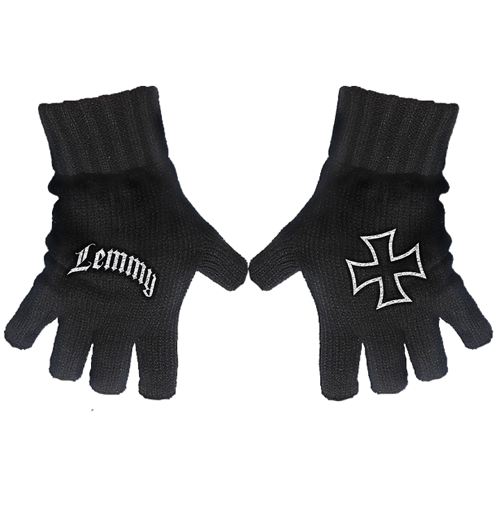 LEMMY - 'Logo & Iron Cross' Fingerless Gloves