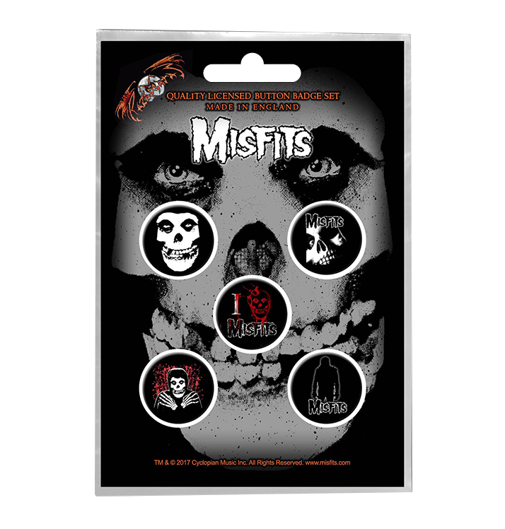 MISFITS - 'Skull' Badge Set