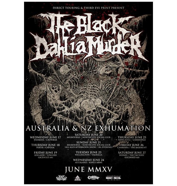 THE BLACK DAHLIA MURDER - 'Australian Tour 2015' A3 Poster