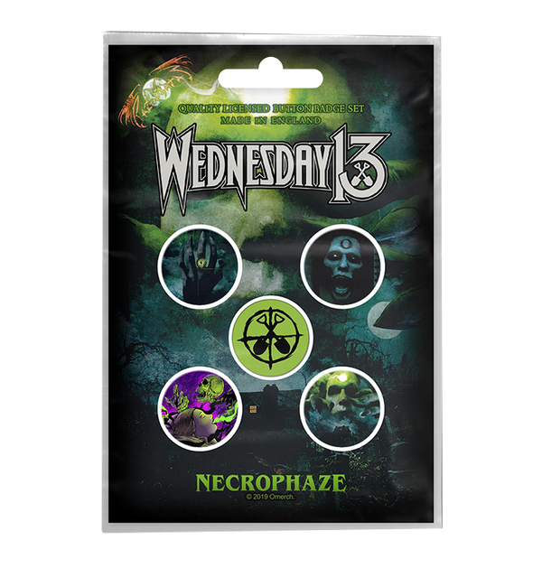 WEDNESDAY 13 - 'Necrophaze' Badge Set
