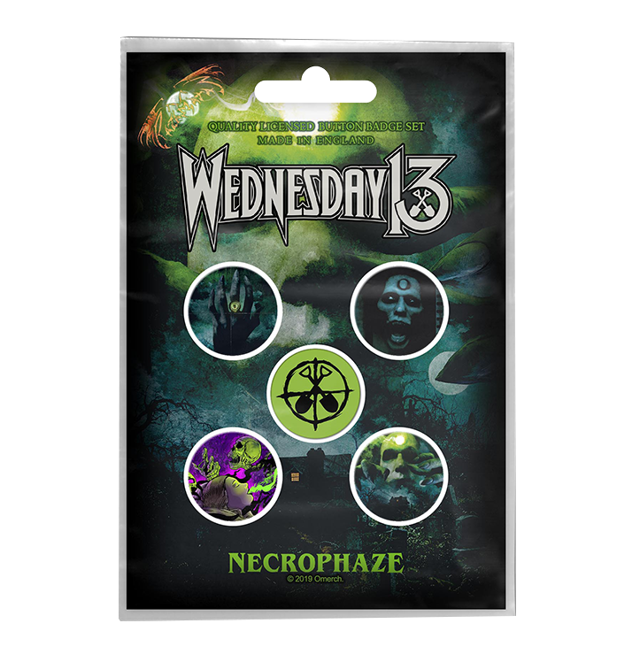 WEDNESDAY 13 - 'Necrophaze' Badge Set
